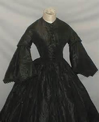 close up of Mourning dress